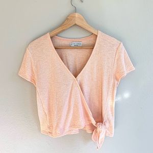 Madewell Texture & Thread Wrap-Tie Top